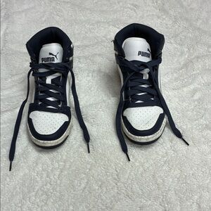 Puma Black and White High-Top Sneakers